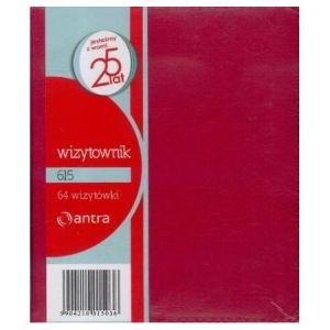 Wizytownik Antra dwuklatkowy 615 Czerwony, na 64 wizytówki